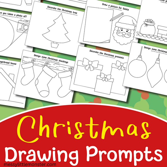 Christmas drawing prompts for kids