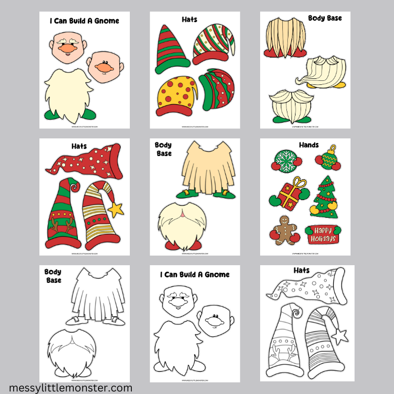 Christmas Gnome Craft Template – Messy Little Monster Shop for Christmas Gnome Template Free Printable