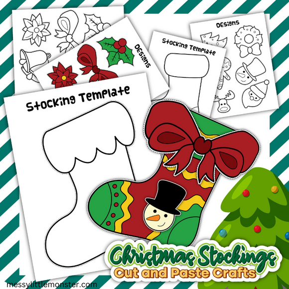 Christmas Stocking Template Messy Little Monster Shop