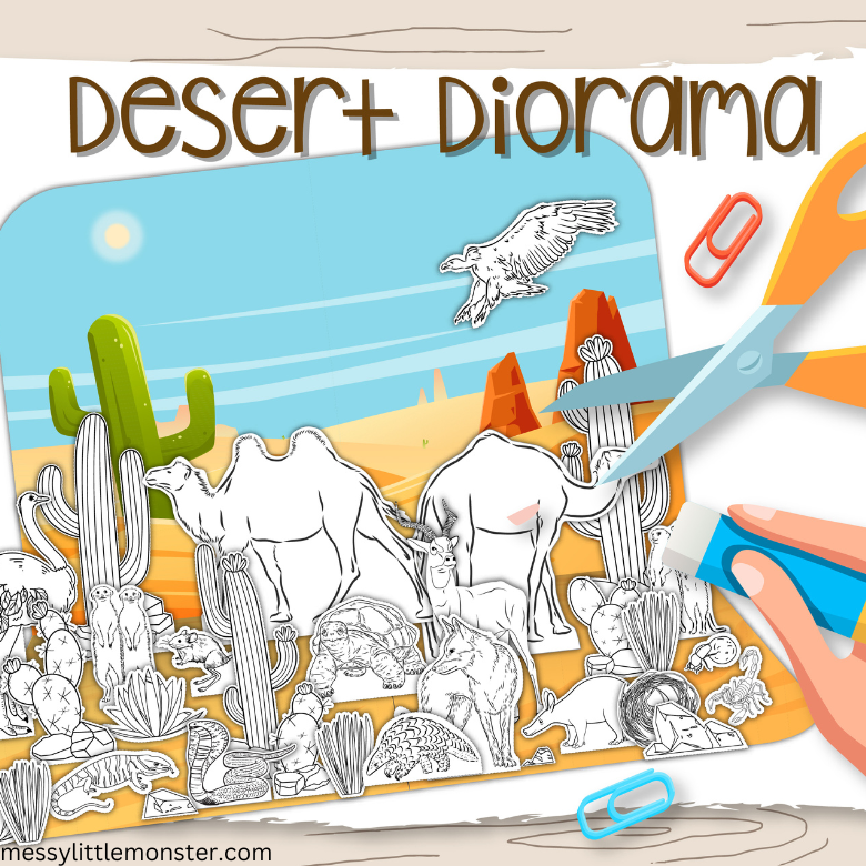 Desert Diorama Printables – Messy Little Monster Shop for Desert Habitat Animal Free Printable