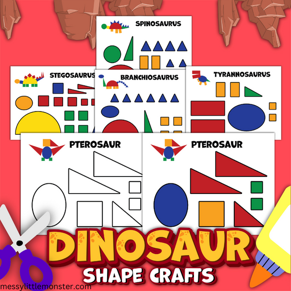 Dinosaur Shape Craft – Messy Little Monster Shop