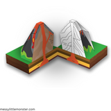 volcanic eruption diorama