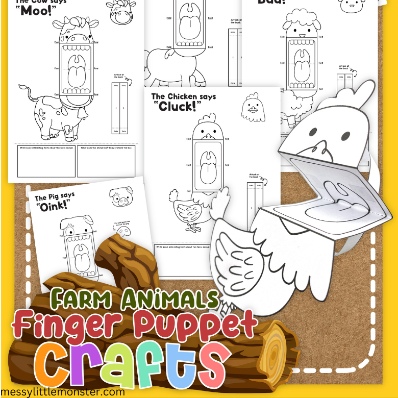 farm-animal-craft-finger-puppet-craft-messy-little-monster-shop for Free Printable Farm Animal Finger Puppets Farm Animal Craft - Finger Puppet Craft – Messy Little Monster Shop for Free Printable Farm Animal Finger Puppets