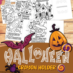 Halloween crayon holder template