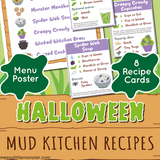 halloween mud kicthen recipe cards