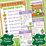 printable halloween mud kitchen recipe cards