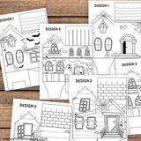 Halloween paper house template