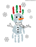 Handprint snowman - Christmas handprint printable