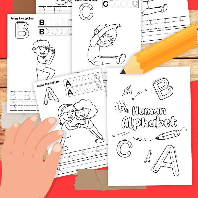 Human Alphabet Tracing Sheets – Messy Little Monster Shop
