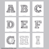 mandala alphabet coloring pages