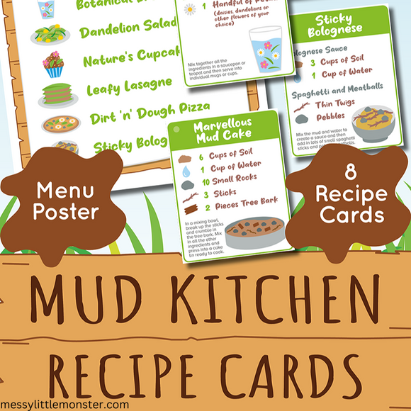 Mud Kitchen Recipe Cards – Messy Little Monster Shop