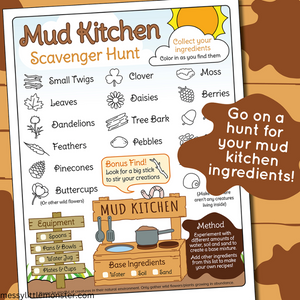 mud kitchen scavenger hunt