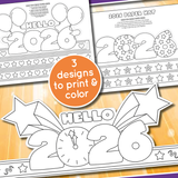 printable new year paper party hats