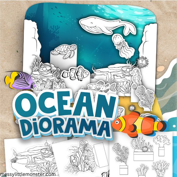 Ocean Diorama Printables Messy Little Monster Shop