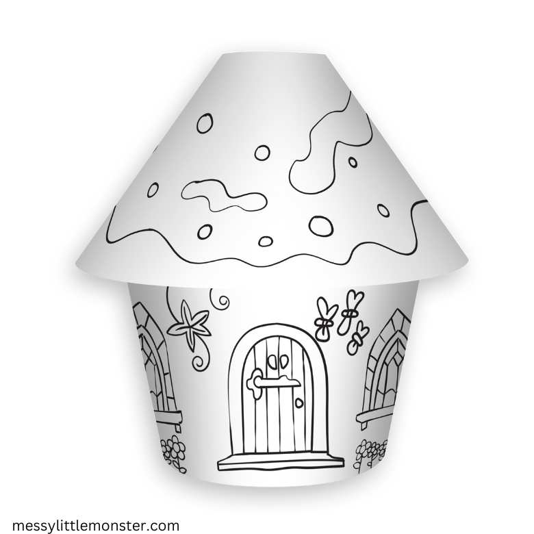 Elf House Craft Paper Elf House Template – Messy Little Monster Shop