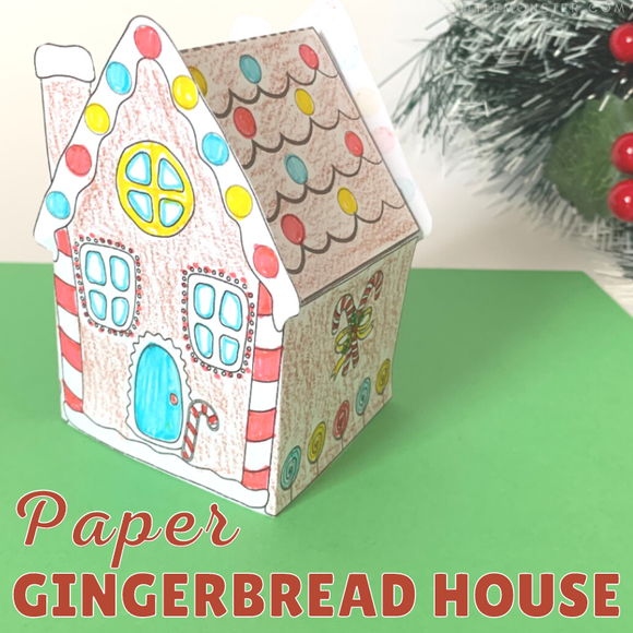 paper gingerbread house template