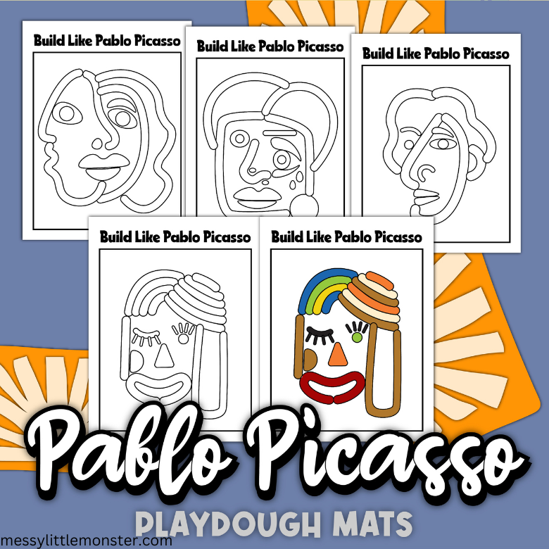 Printable Picasso Playdough Mats Messy Little Monster Shop