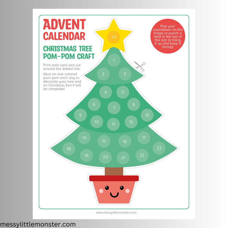 Christmas Tree Printable Craft – Messy Little Monster Shop christmas-tree-printable-craft-messy-little-monster-shop