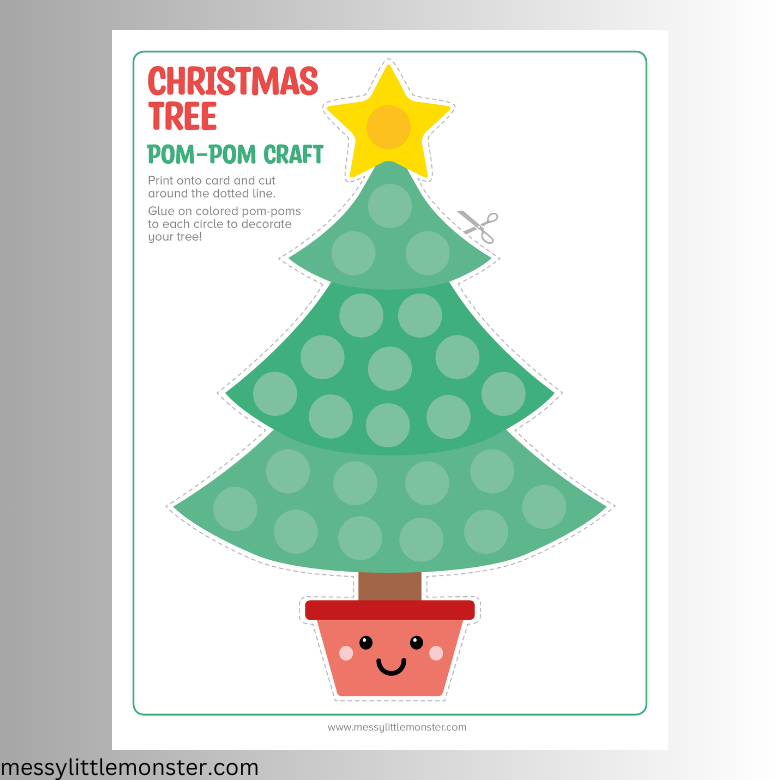 Christmas Tree Printable Craft – Messy Little Monster Shop christmas-tree-printable-craft-messy-little-monster-shop
