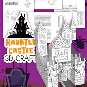 printable 3d paper castle template