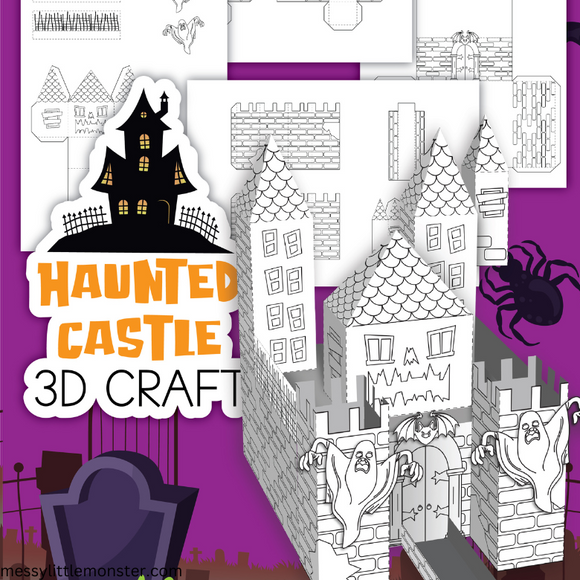 printable 3d paper castle template