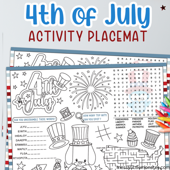 printable 4th july placemat