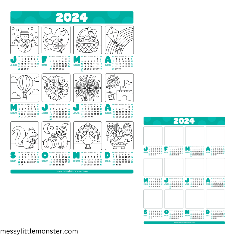 Printable Calendar for Kids 2024 – Messy Little Monster Shop printable-calendar-for-kids-2024-messy-little-monster-shop