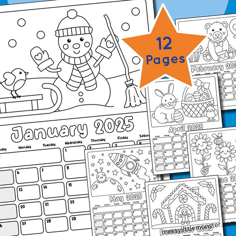 Printable Calendar 2025 – Messy Little Monster Shop printable-calendar-2025-messy-little-monster-shop