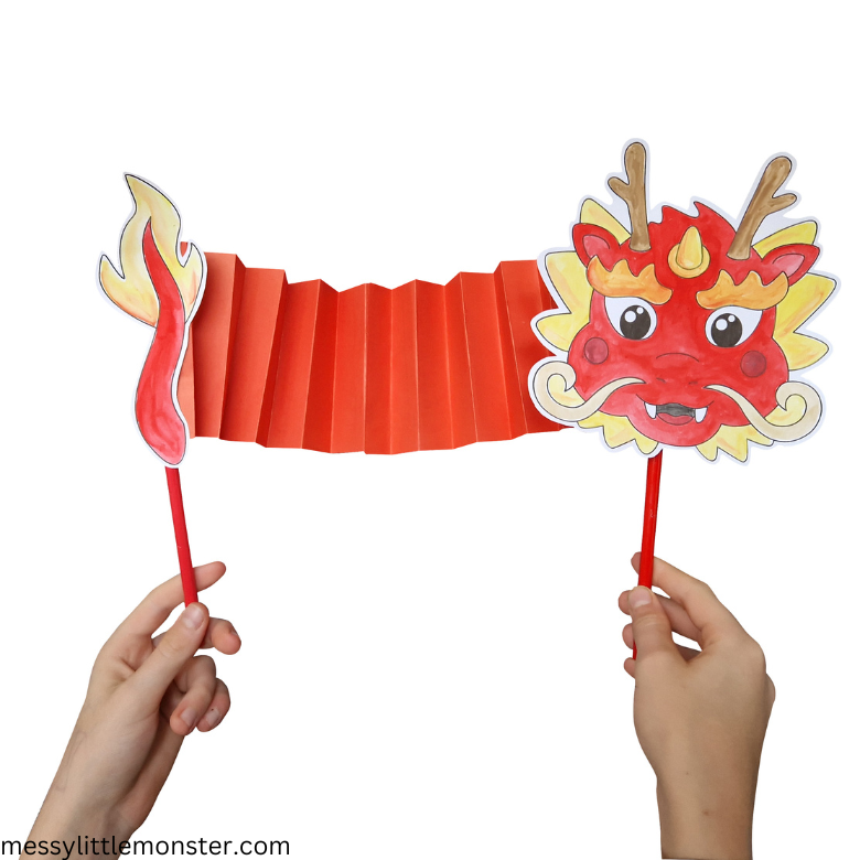 Printable Chinese Dragon Puppet – Messy Little Monster Shop