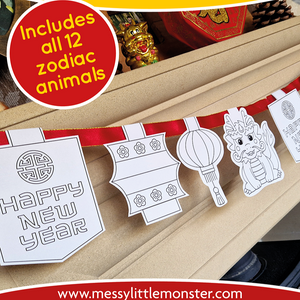 Printable Chinese New Year garland craft