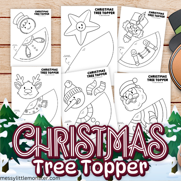 Colorable Tree Topper Printables Christmas Tree Topper