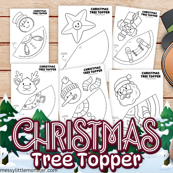 Printable Christmas Tree Topper Craft Messy Little Monster Shop