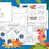 printable paper bird house template