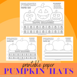 pumpkin halloween hat printable