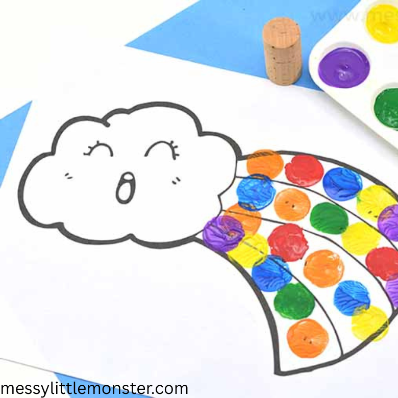 Template for Rainbow Craft – Messy Little Monster Shop
