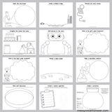 Science-themed coloring pages with various activities.