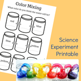 science experiment printable for rainbow walking water experiment
