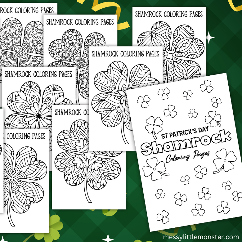 Shamrock Coloring Pages – Messy Little Monster Shop