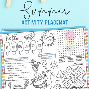 summer activity placemat printable