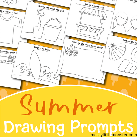 summer drawing prompts for kids