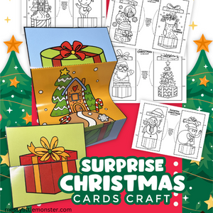 surprise printable christmas cards to colour