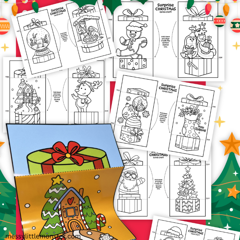 Surprise Printable Christmas Cards to Colour – Messy Little Monster Shop surprise-printable-christmas-cards-to-colour-messy-little-monster-shop