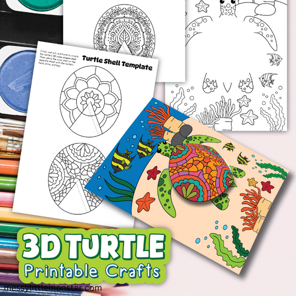 3d turtle craft template