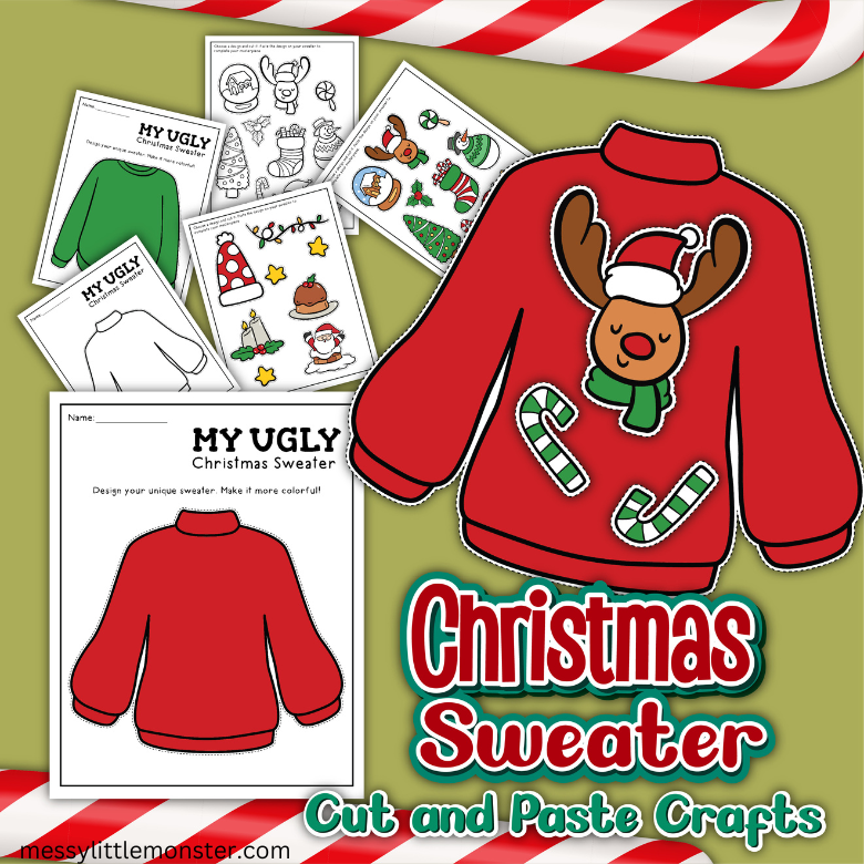 Ugly Christmas Sweater Template Messy Little Monster Shop Ugly Christmas Sweater Template Messy Little Monster Shop