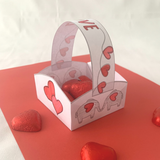 Valentine paper basket craft for kids