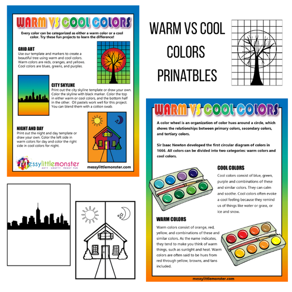 warm and cool colors printables