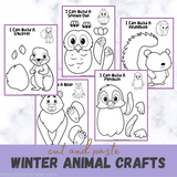 cut and paste winter animal crafts