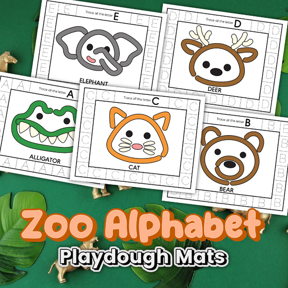 zoo animal alphabet playdough mats