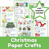 Christmas Paper Craft Printables - BUNDLE of Christmas Crafts for Kids with Templates