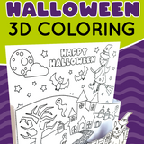 3D halloween coloring pages